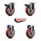 Service Caster 5'' Red Poly Wheel Swivel Top Plate Caster Set with 2 Posi Brakes 2 Rigid, 4PK SCC-20S514-PPUB-RED-PLB-2-R-2 - alternate 2